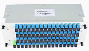 SCUPC LGX कैसेट इन्सर्टिंग कार्ड बॉक्स PLC ऑप्टिकल स्प्लिटर 1x64 लाइन हॉरिजॉन्टल में